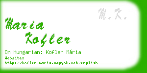 maria kofler business card