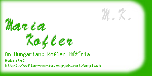 maria kofler business card